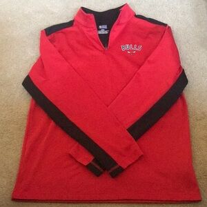 Chicago bulls NBA pull over sweater zip up collared long sleeve shirt size M